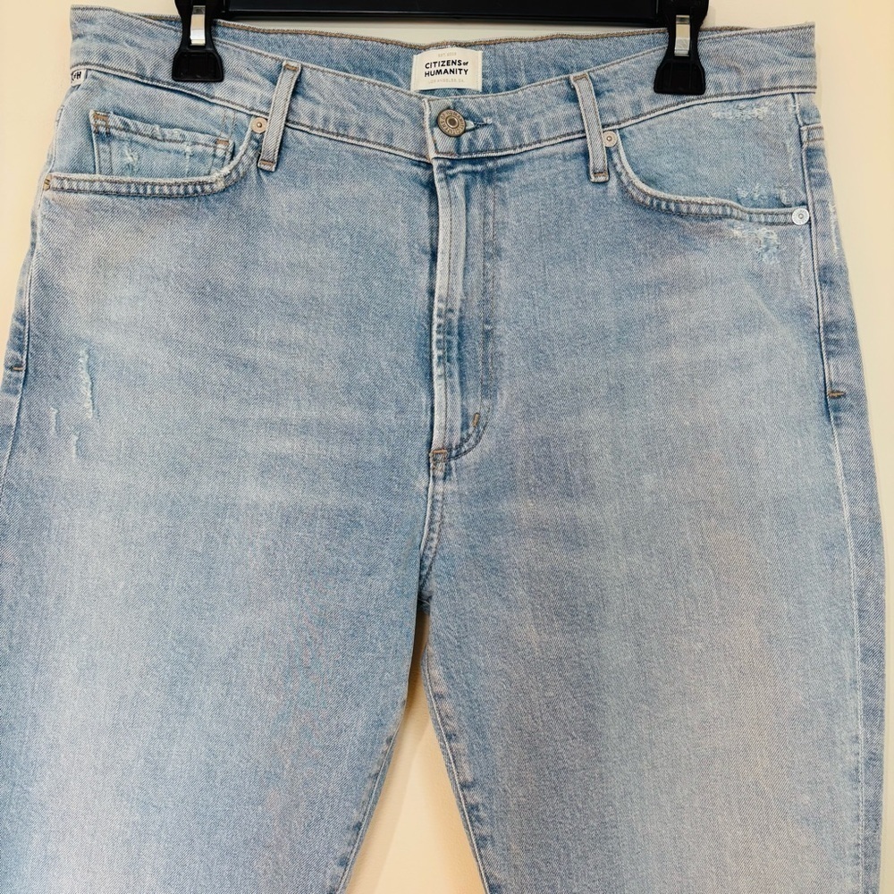 CITIZENS OF HUMANITY Olivia High Rise Light Wash Slim Straight Leg  Ankle Jeans - Picture 5 of 16